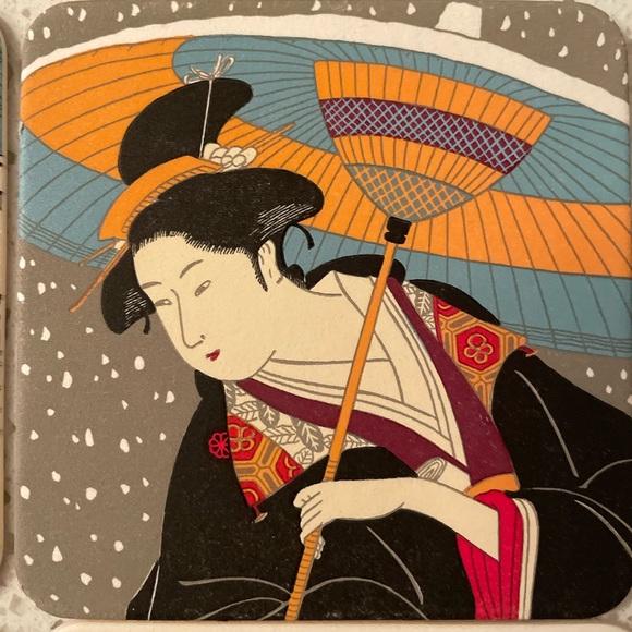 VINTAGE Ukiyoe Japanese fine art coasters from 70’s - Picture 8 of 9